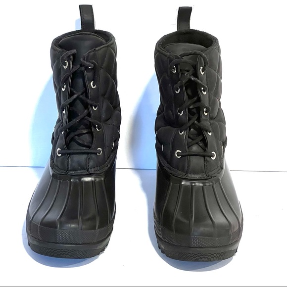 Sperry Quilted Gosling Closed Toe Mid-Calf Waterproof Black Duck Boots - Size 9 - Picture 2 of 14